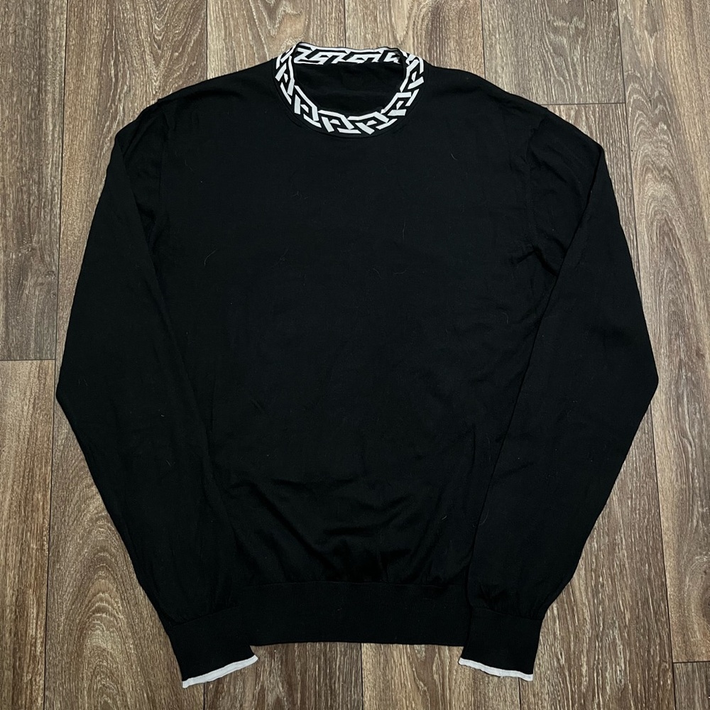 Versace Greca 100% Wool Crewneck Sweater